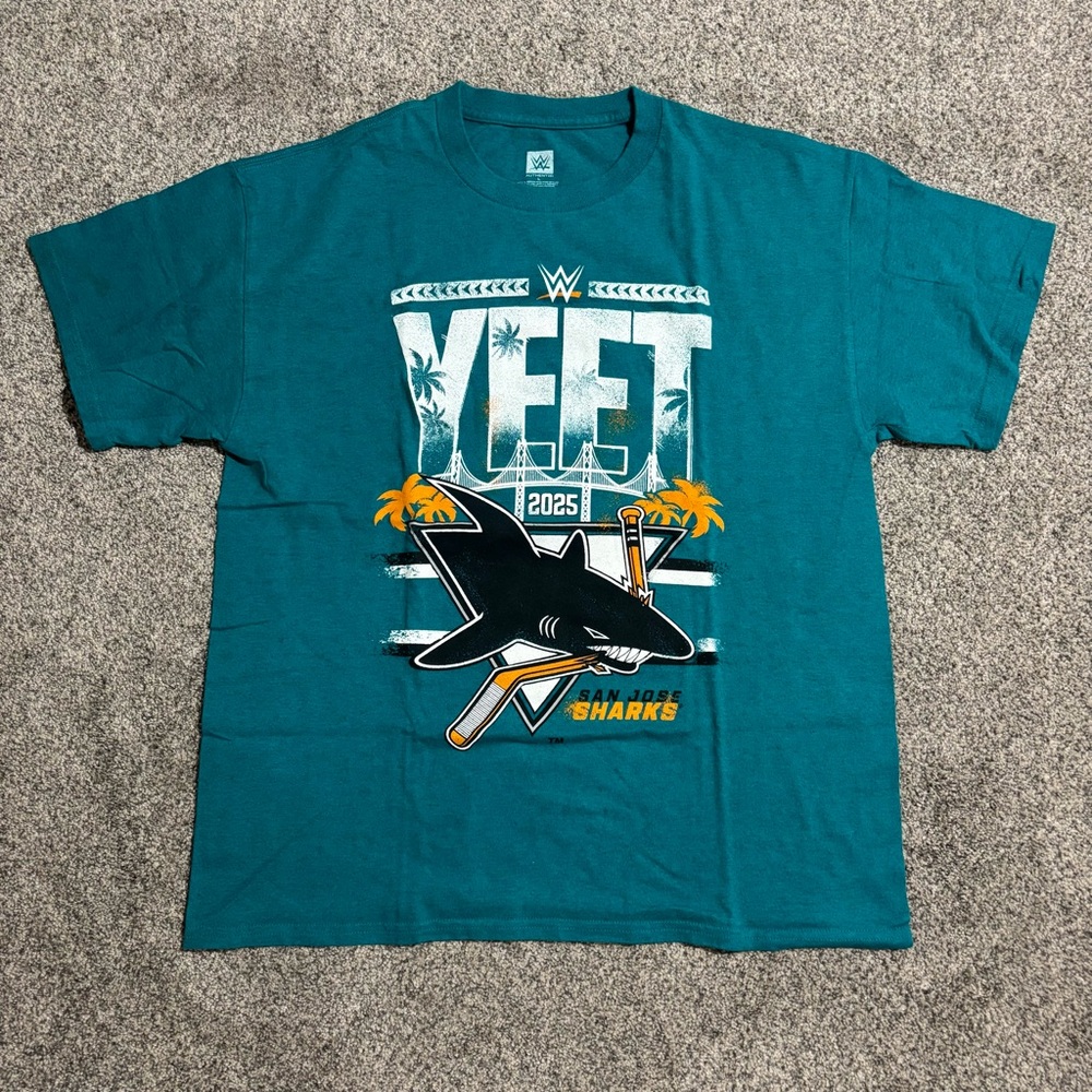 WWE x San Jose Sharks YEET 2025 Collab Tee